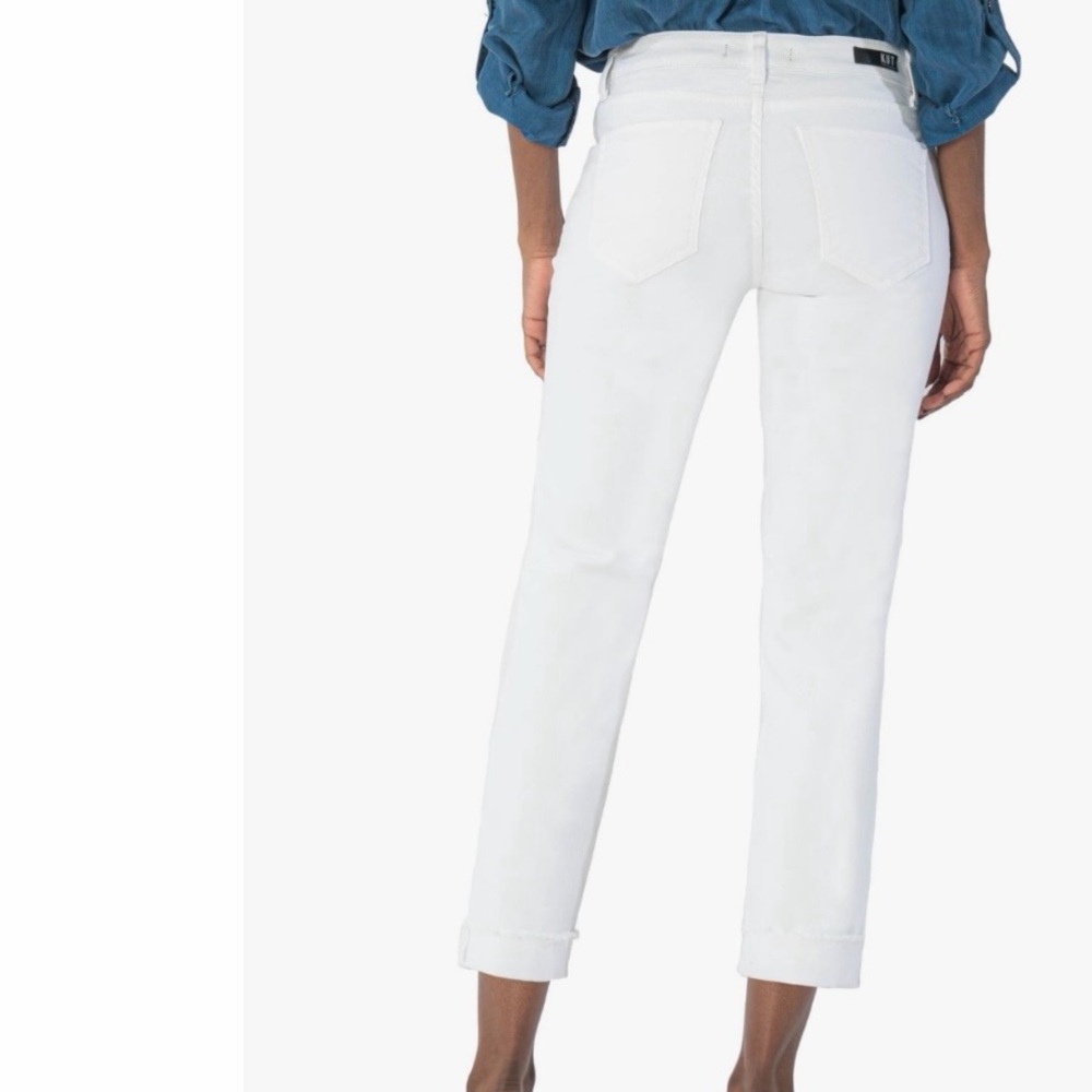 Kut from the Kloth Amy Crop Staright White Jeans. NWT. Size 14 - Picture 2 of 6